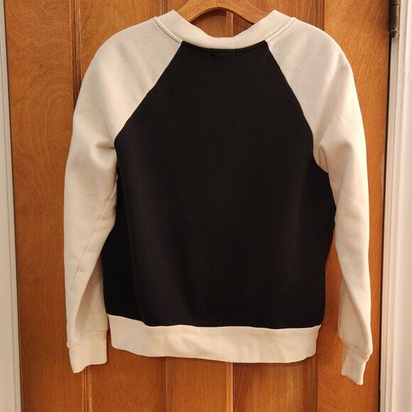 Y2K Wet Seal Bomber Jacket, Black & Cream Zip-Up Floral Embroidery, Varsity Sz L - Picture 4 of 9